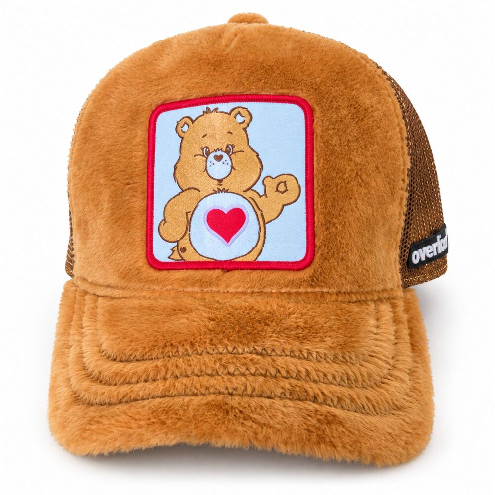 Overlord x Care Bears Tender Heart Bear Fuzzy Trucker Hat Brown OS
